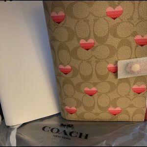 New Coach Heart Leather Notebook with Lined Pages
